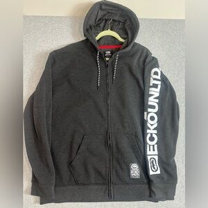 Ecko Unltd Full Zip Hoodie Jacket Coat Mens 3XL Black Spellout Y2K‎ Streetwear